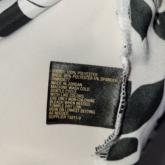 Worthington Womens Blouse Top M Halter Black White Floral Tiered - Picture 5 of 7